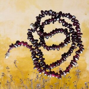 Garnet Bead Necklace.